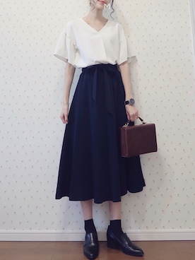 「ESPERANZA（エスペランサ）のアイテム（ローファー）」を使った、MAYUKOさん（レディース・163cm）の春コーディネート