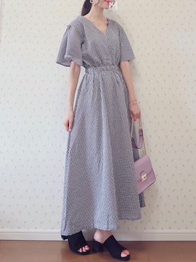 「fifth（フィフス）のフラップチェーンミドルショルダーバッグ（ショルダーバッグ）」を使った、MAYUKOさん（レディース・163cm）の夏コーディネート