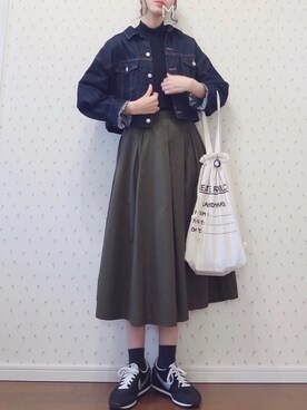 MAYUKOさんの「コットンフレアタックミディスカート1012N」を使ったコーディネート