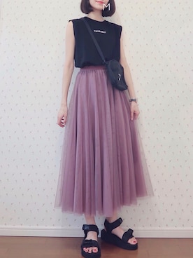 「bach（バッハ）のGY26 SACOCHE BACH サコッシュ（ショルダーバッグ）」を使った、MAYUKOさん（レディース・163cm）の春コーディネート