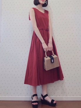 「MERCURYDUO（マーキュリーデュオ）のアイテム（ワンピース/ドレス）」を使った、MAYUKOさん（レディース・163cm）の夏コーディネート