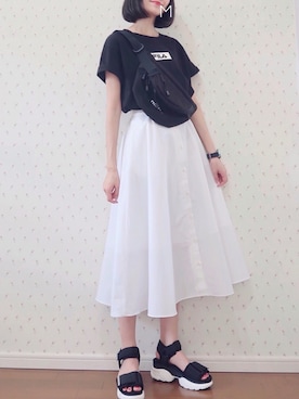 「MERCURYDUO（マーキュリーデュオ）のアイテム（トップス）」を使った、MAYUKOさん（レディース・163cm）の夏コーディネート