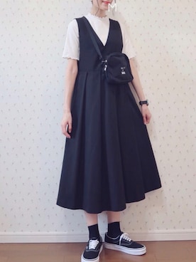 「bach（バッハ）のGY26 SACOCHE BACH サコッシュ（ショルダーバッグ）」を使った、MAYUKOさん（レディース・163cm）の夏コーディネート