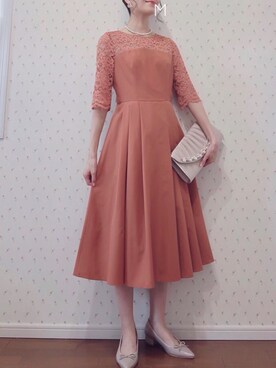 Aimer エメ のドレス オレンジ系 を使った人気ファッションコーディネート Wear