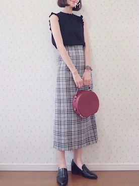 「ESPERANZA（エスペランサ）のアイテム（ローファー）」を使った、MAYUKOさん（レディース・163cm）の夏コーディネート