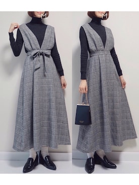 「ESPERANZA（エスペランサ）のアイテム（ローファー）」を使った、MAYUKOさん（レディース・163cm）の冬コーディネート