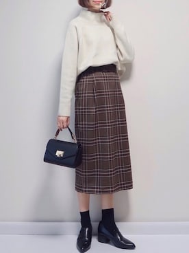 「ESPERANZA（エスペランサ）のアイテム（ローファー）」を使った、MAYUKOさん（レディース・163cm）の冬コーディネート