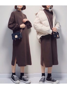 「DHOLIC（ディーホリック）のアイテム（その他アウター）」を使った、MAYUKOさん（レディース・163cm）の冬コーディネート