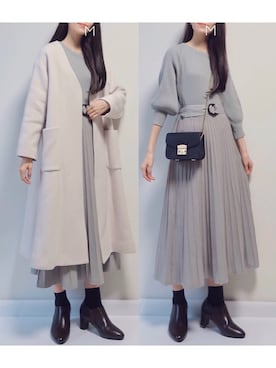「SLOBE IENA（スローブイエナ）のアイテム（その他アウター）」を使った、MAYUKOさん（レディース・163cm）の冬コーディネート