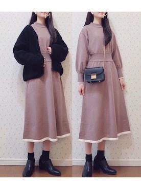 「アイテム（ブーティ）」を使った、MAYUKOさん（レディース・163cm）の冬コーディネート