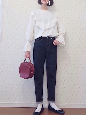 「DHOLIC（ディーホリック）のアイテム（スウェット）」を使った、MAYUKOさん（レディース・163cm）の春コーディネート