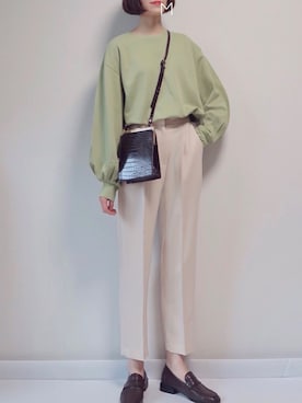 「DHOLIC（ディーホリック）のアイテム（スウェット）」を使った、MAYUKOさん（レディース・163cm）の春コーディネート