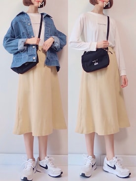 「bach（バッハ）のGY26 SACOCHE BACH サコッシュ（ショルダーバッグ）」を使った、MAYUKOさん（レディース・163cm）の春コーディネート