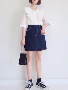 「17kg（イチナナキログラム）のアイテム（バッグ）」を使った、MAYUKOさん（レディース・163cm）の夏コーディネート