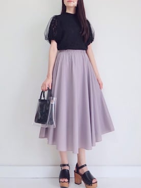 「rps（アールピーエス）のアイテム（スカート）」を使った、MAYUKOさん（レディース・163cm）の夏コーディネート