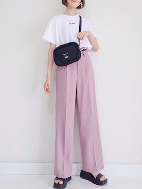 「bach（バッハ）のGY26 SACOCHE BACH サコッシュ（ショルダーバッグ）」を使った、MAYUKOさん（レディース・163cm）の夏コーディネート