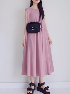「bach（バッハ）のGY26 SACOCHE BACH サコッシュ（ショルダーバッグ）」を使った、MAYUKOさん（レディース・163cm）の夏コーディネート