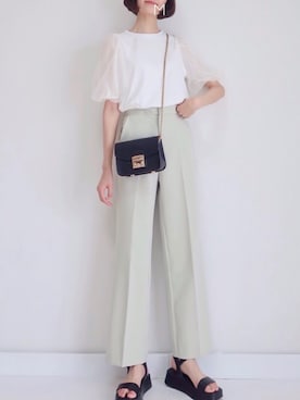 「fifth（フィフス）のフラップチェーンショルダーバッグ（ショルダーバッグ）」を使った、MAYUKOさん（レディース・163cm）の夏コーディネート