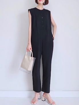「DHOLIC（ディーホリック）のアイテム（オールインワン・サロペット）」を使った、MAYUKOさん（レディース・163cm）の夏コーディネート