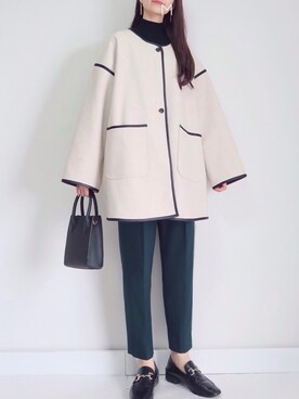 「tiptop（ティップトップ）のアイテム（その他アウター）」を使った、MAYUKOさん（レディース・163cm）の秋コーディネート