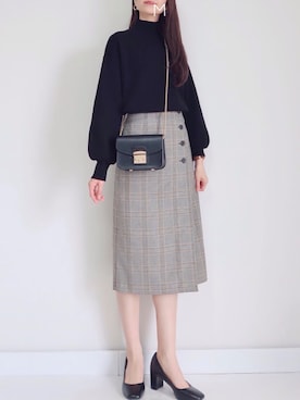 「fifth（フィフス）のフラップチェーンショルダーバッグ（ショルダーバッグ）」を使った、MAYUKOさん（レディース・163cm）の秋コーディネート