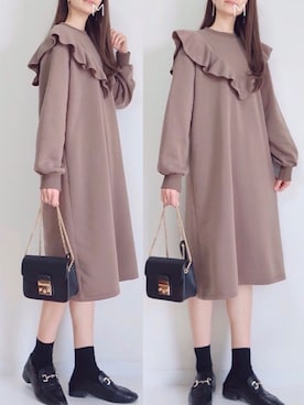 「fifth（フィフス）のフラップチェーンショルダーバッグ（ショルダーバッグ）」を使った、MAYUKOさん（レディース・163cm）の冬コーディネート