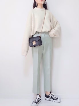 「fifth（フィフス）のフラップチェーンショルダーバッグ（ショルダーバッグ）」を使った、MAYUKOさん（レディース・163cm）の冬コーディネート