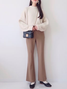 「fifth（フィフス）のフラップチェーンショルダーバッグ（ショルダーバッグ）」を使った、MAYUKOさん（レディース・163cm）の冬コーディネート