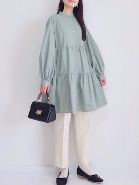 「KOBE LETTUCE（コウベレタス）のアイテム（バレエシューズ）」を使った、MAYUKOさん（レディース・163cm）の春コーディネート