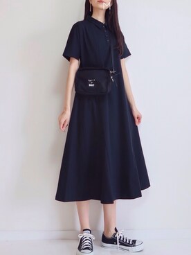 「bach（バッハ）のGY26 SACOCHE BACH サコッシュ（ショルダーバッグ）」を使った、MAYUKOさん（レディース・163cm）の春コーディネート