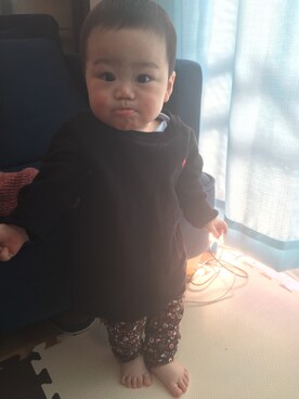 「男の子ベビー」｜「アイテム（スウェット）」を使った、ゆずさん（キッズ・70cm）の冬コーディネート
