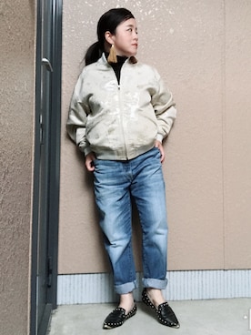 「タッセル」｜「アイテム（ジャケット/アウター）」を使った、髪ボサ子さん（レディース・145cm）の秋コーディネート
