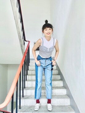 「Marjorie（マージョリー）のアイテム（トップス）」を使った、🌺🌸 Sara 🌸🌺さん（レディース・166cm）の夏コーディネート