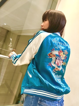 「AVIREX（アヴィレックス）のアイテム（ブルゾン）」を使った、ayanaさん（レディース・158cm）の春コーディネート
