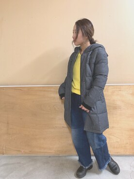 「AVIREX（アヴィレックス）のアイテム（ダウンジャケット/コート）」を使った、ayanaさん（レディース・158cm）の冬コーディネート