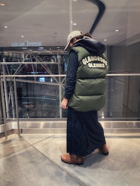 「AVIREX（アヴィレックス）のアイテム（ダウンジャケット/コート）」を使った、ayanaさん（レディース・158cm）の秋コーディネート