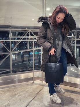 「アイテム（ミリタリージャケット）」を使った、ayanaさん（レディース・158cm）の秋コーディネート