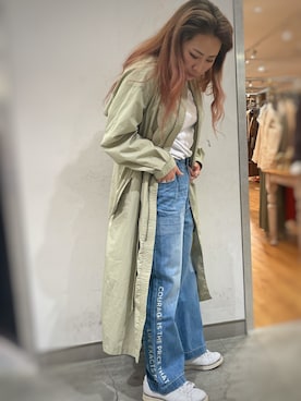 「AVIREX（アヴィレックス）のアイテム（トレンチコート）」を使った、ayanaさん（レディース・158cm）の春コーディネート