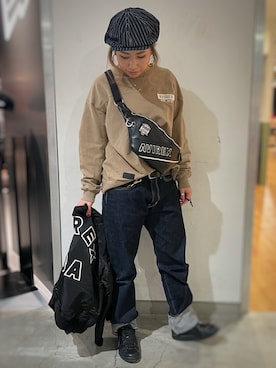 「アイテム（MA-1）」を使った、ayanaさん（レディース・158cm）の春コーディネート