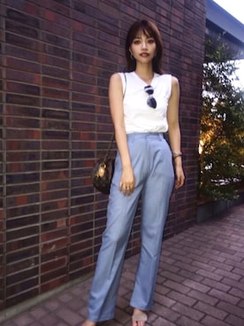 「ヴィトンバッグ」｜藤野結衣さん（レディース・165cm）の夏コーディネート