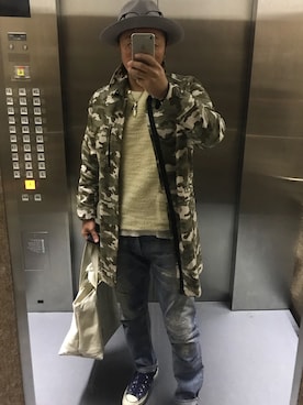 「カモ柄」｜「アイテム（アクセサリー）」を使った、tkycbさん（メンズ・175cm）の秋コーディネート
