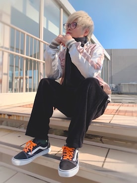 「AVIREX（アヴィレックス）のアイテム（ブルゾン）」を使った、hayatoさん（メンズ・168cm）の冬コーディネート