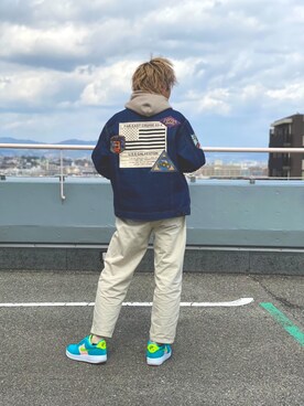 「AVIREX（アヴィレックス）のアイテム（デニムジャケット）」を使った、hayatoさん（メンズ・170cm）の春コーディネート