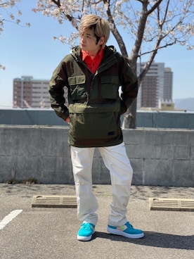 「AVIREX（アヴィレックス）のアイテム（ミリタリージャケット）」を使った、hayatoさん（メンズ・170cm）の春コーディネート