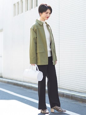 「STEPHEN（ステファン）のアイテム」を使った、Memi Sugiuraさん（レディース・162cm）の春コーディネート