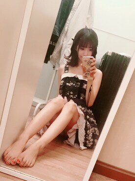 「axes femme（アクシーズファム）のアイテム（ジャンパースカート）」を使った、jannaさん（レディース・163cm）の秋コーディネート