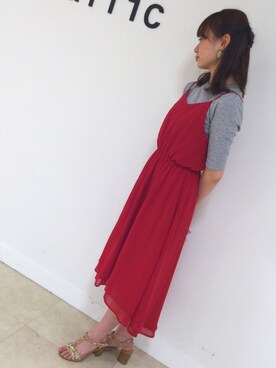 「レッドコーデ」｜「アイテム（サンダル）」を使った、ORientalTRaffic  溝口店さん（レディース・155cm）の夏コーディネート