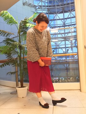 「しまむら（シマムラ）のアイテム（スカート）」を使った、ORientalTRaffic  溝口店さん（レディース・155cm）の秋コーディネート