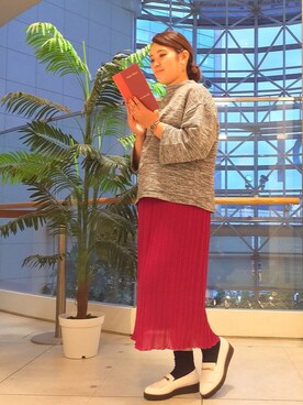 「しまむら（シマムラ）のアイテム（スカート）」を使った、ORientalTRaffic  溝口店さん（レディース・155cm）の秋コーディネート