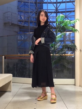 「オリエンタルトラフィック」｜「アイテム（デニムジャケット）」を使った、ORientalTRaffic  溝口店さん（レディース・155cm）の春コーディネート